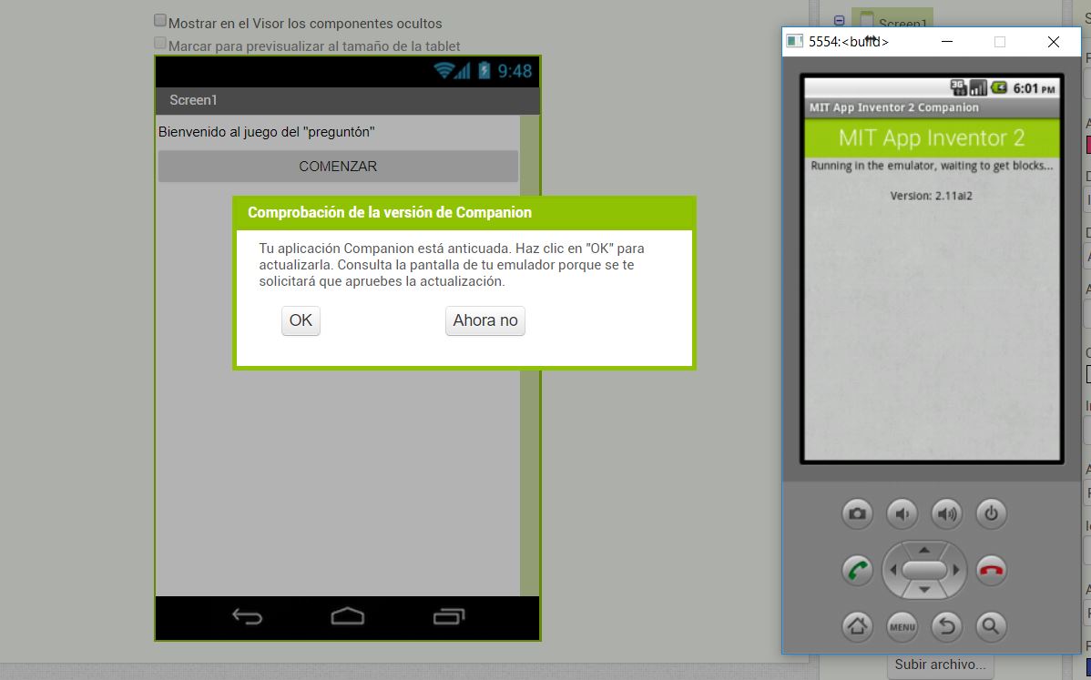 Actualizar AI Companion en emulador App Inventor 2. Imagen 1