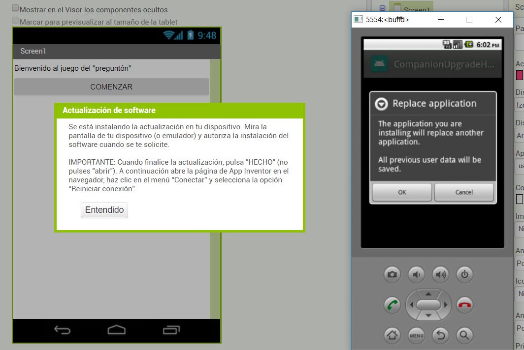 Actualizar AI Companion en emulador App Inventor 2. Imagen 2