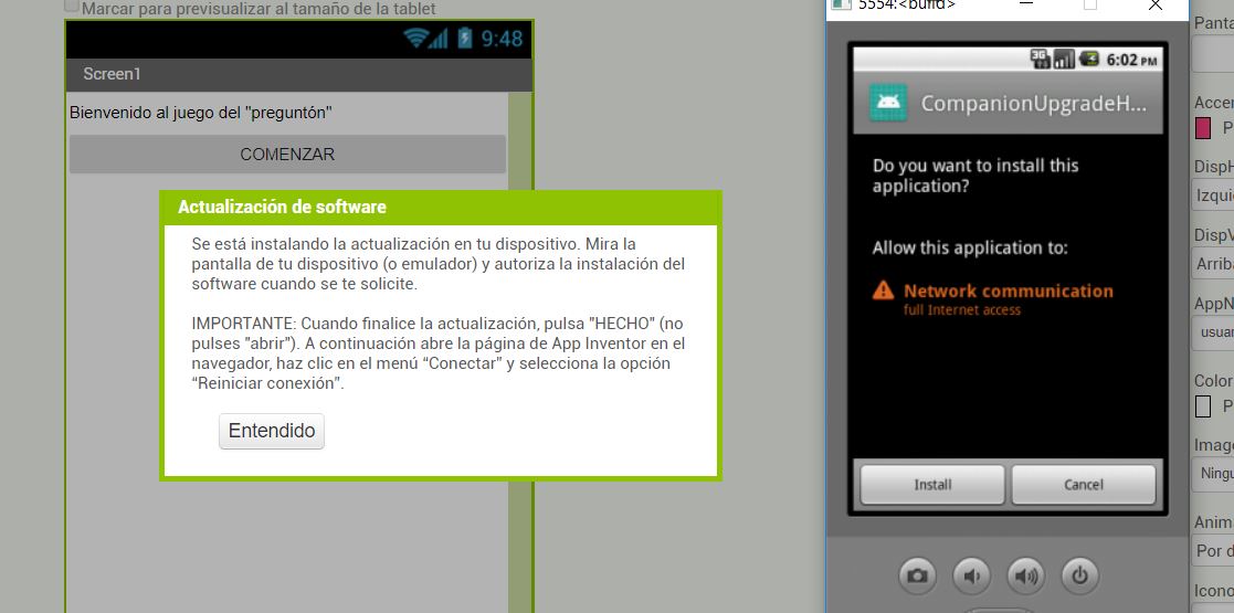 Actualizar AI Companion en emulador App Inventor 2. Imagen 3