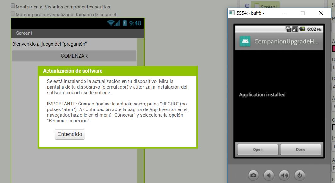 Actualizar AI Companion en emulador App Inventor 2. Imagen 4